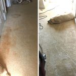 An image of a carpet before and after a deep cleaning service in London.